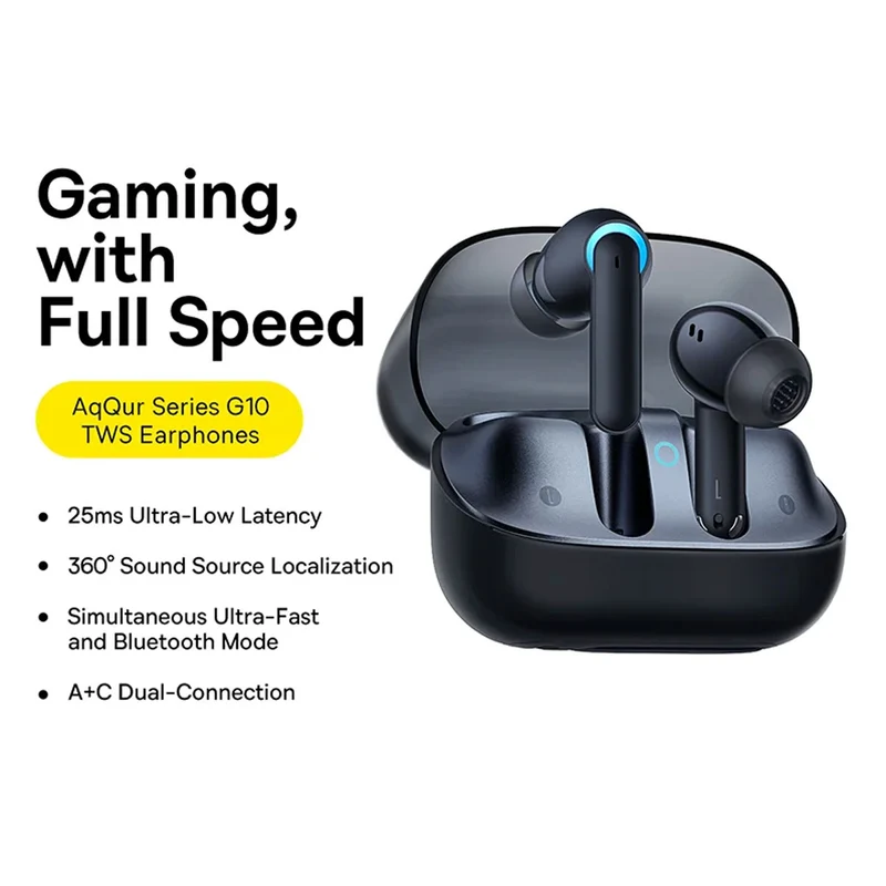 Baseus AeQur G10 True Wireless Earphone (Cluster Black, Stellar White) (A00055400111-00, A00055400221-00)