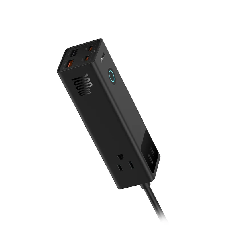 Baseus PowerCombo Pro PowerStrip 3AC+2U+2C 100W with 1.5m Power Cord (Cluster Black) (E00023509113-00)