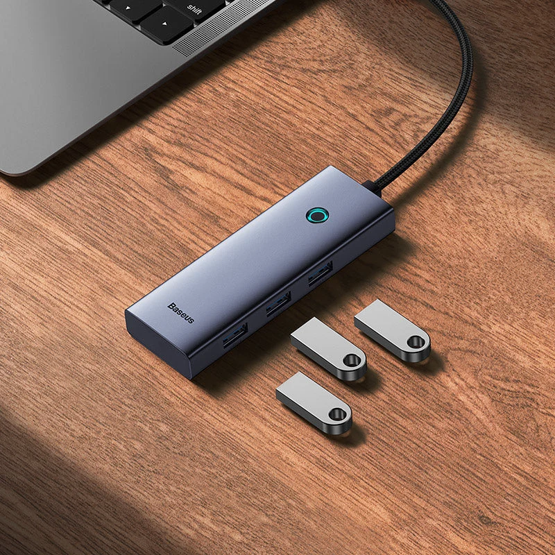 Baseus UltraJoy Series 5-Port Hub Docking Station USB-C to HDMI 4K@30Hz + 3xUSB-C 3.0 + PD (Space Grey) (B00052801811-00)