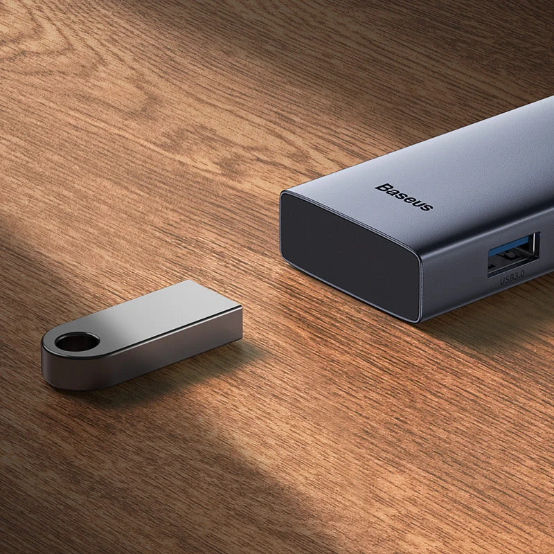 Baseus UltraJoy Series 5-Port Hub Docking Station USB-C to HDMI 4K@30Hz + 3xUSB-C 3.0 + PD (Space Grey) (B00052801811-00)