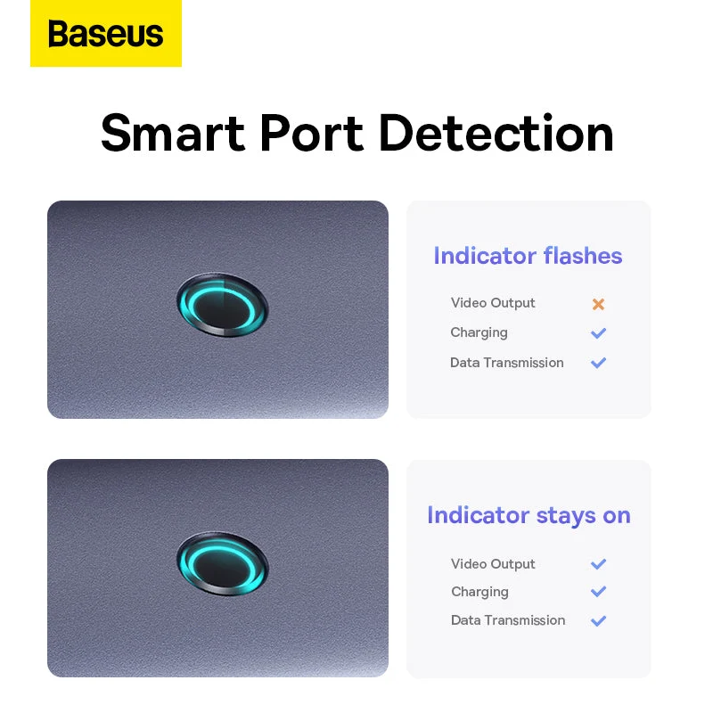 Baseus UltraJoy Series 5-Port Hub Docking Station USB-C to HDMI 4K@30Hz + 3xUSB-C 3.0 + PD (Space Grey) (B00052801811-00)