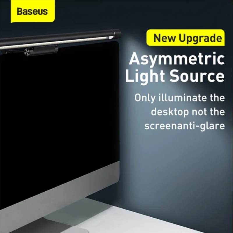 Baseus i-wok Series USB Asymmetric Light Source Screen Hanging Light Fighting Pro (Black) (DGIWK-P01)