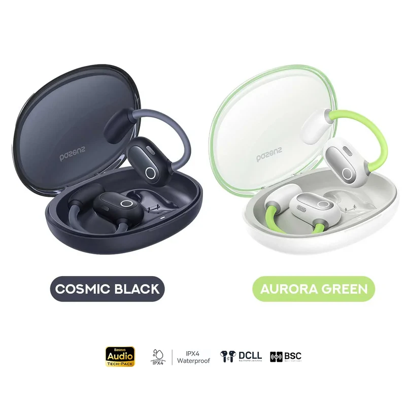 Baseus Eli Sport 1 Open-Ear TWS Earbuds (Cosmic Black, Aurora Green) (A00064400121-00, A00064400641-00)