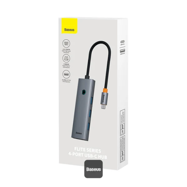 Baseus UltraJoy Series 4-in-1 USB-C Hub to 4xUSB 3.0 (Space Grey) (B0005280A813-03)