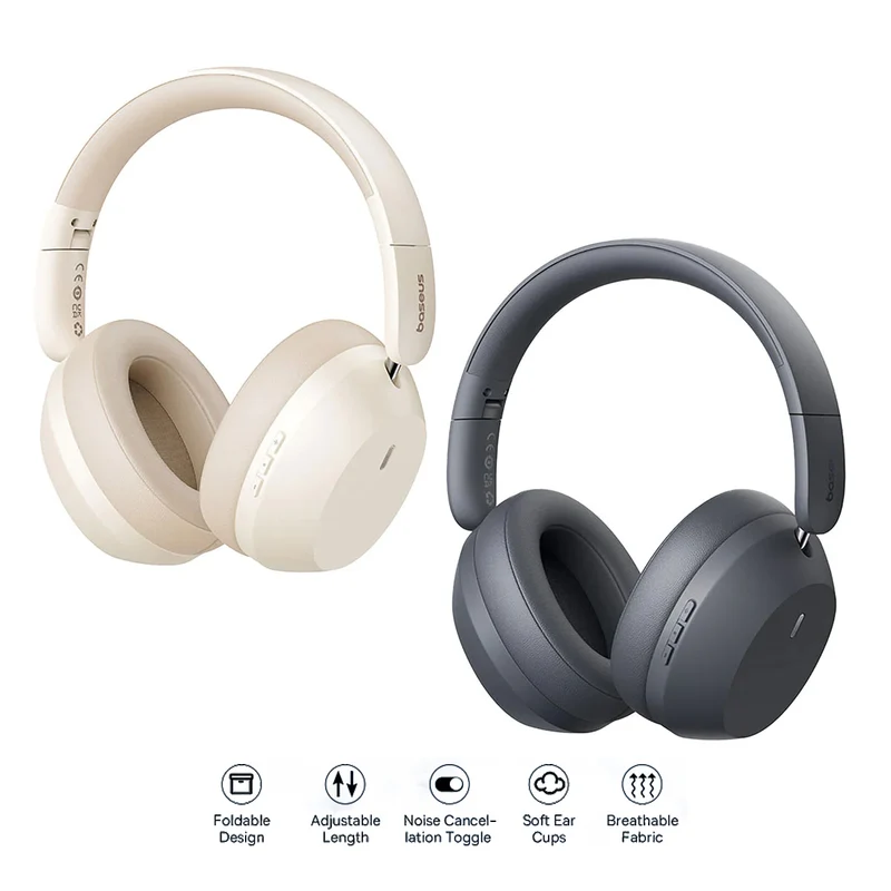 Baseus Bass 35 Max Wireless Headphone Bluetooth v5.3 Connectivity (Stellar White, Twilight Grey) (A00070800221-00, A00070800821-00)