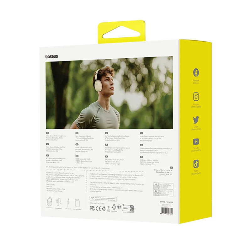Baseus Bass 35 Max Wireless Headphone Bluetooth v5.3 Connectivity (Stellar White, Twilight Grey) (A00070800221-00, A00070800821-00)