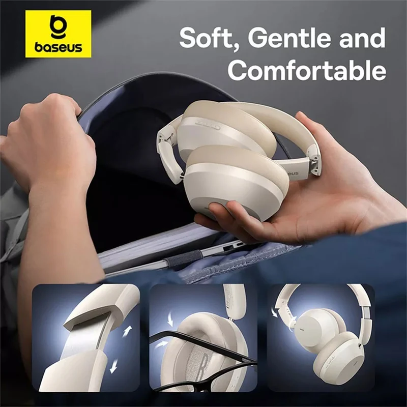 Baseus Bass 35 Max Wireless Headphone Bluetooth v5.3 Connectivity (Stellar White, Twilight Grey) (A00070800221-00, A00070800821-00)