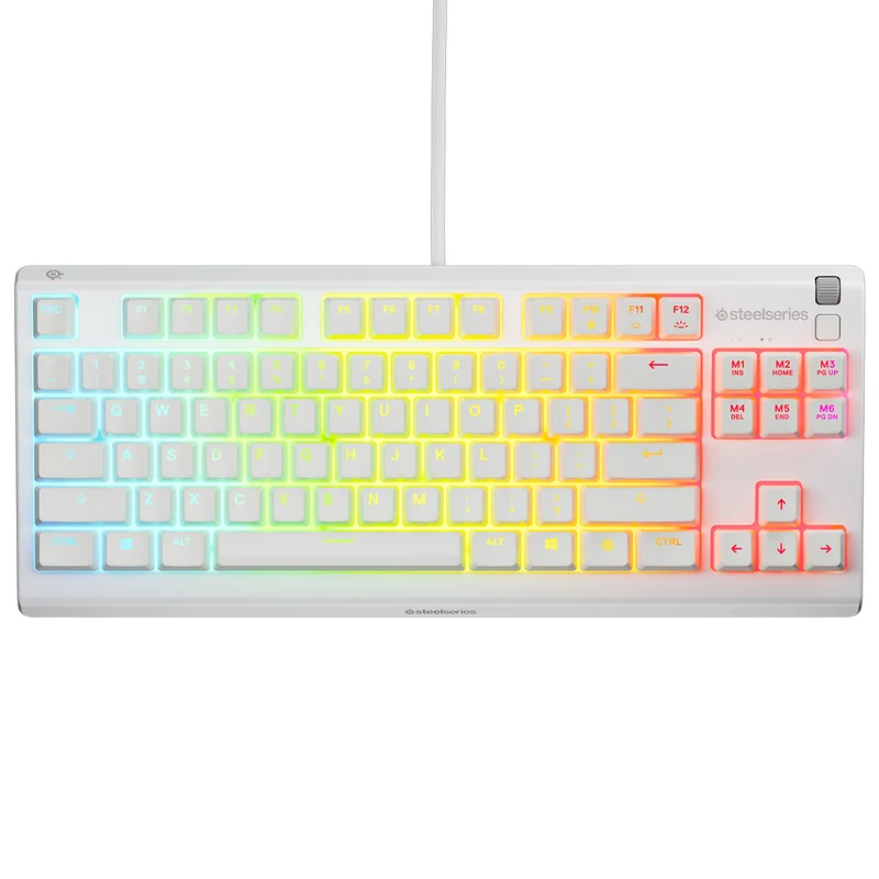SteelSeries Apex 3 TKL RGB Water & Dust Resistant Whisper Quiet Switches Gaming Keyboard (White) (PN64819)