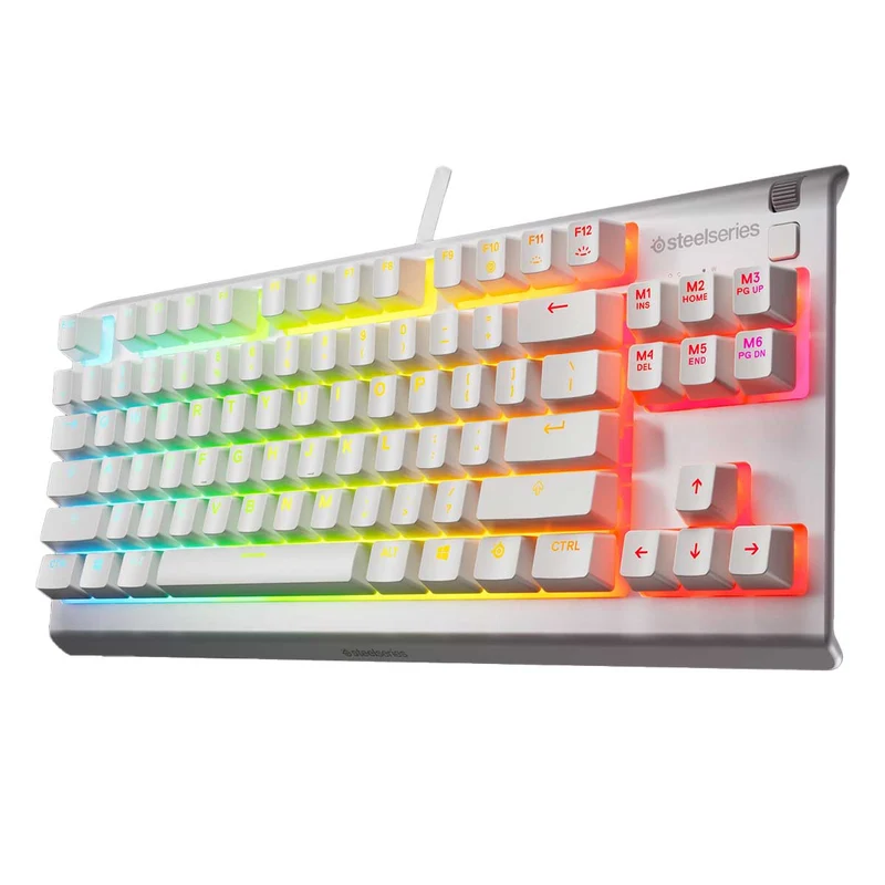 SteelSeries Apex 3 TKL RGB Water & Dust Resistant Whisper Quiet Switches Gaming Keyboard (White) (PN64819)