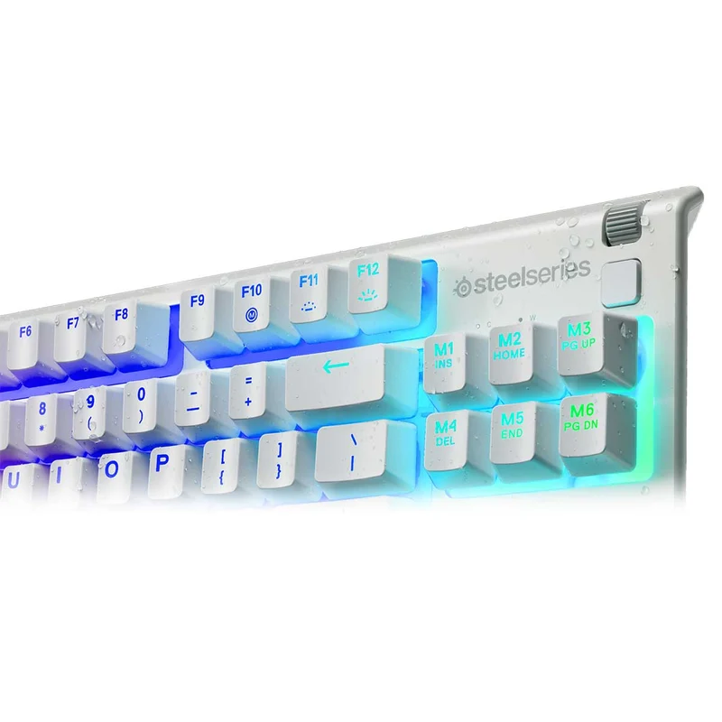 SteelSeries Apex 3 TKL RGB Water & Dust Resistant Whisper Quiet Switches Gaming Keyboard (White) (PN64819)