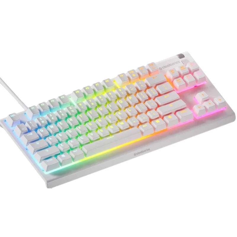 SteelSeries Apex 3 TKL RGB Water & Dust Resistant Whisper Quiet Switches Gaming Keyboard (White) (PN64819)