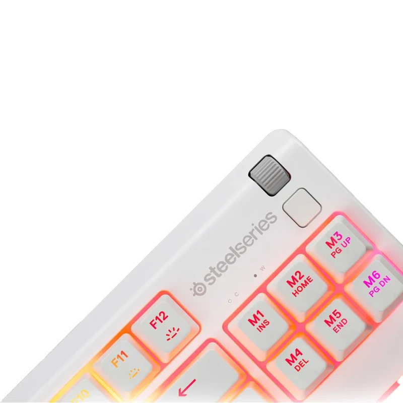 SteelSeries Apex 3 TKL RGB Water & Dust Resistant Whisper Quiet Switches Gaming Keyboard (White) (PN64819)