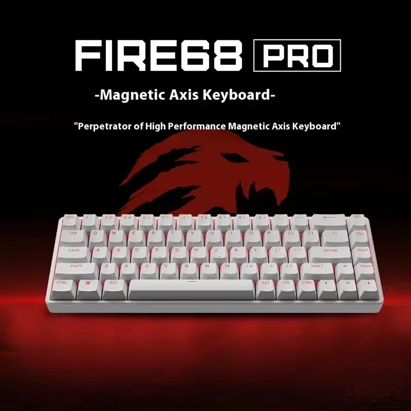 Fierce Gaming Gear Fire 68 Wired Hot-Swappable Mechanical Keyboard (White) (Gateron Double-Rail White Hall Effect Magnetic Switch)