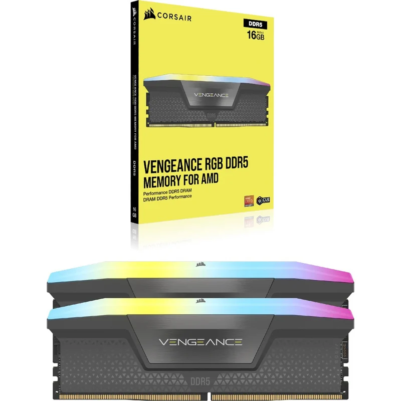 Corsair Vengeance RGB 64GB (2x32GB) DDR5 DRAM 6000MT/s CL30 AMD EXPO & Intel XMP Memory Kit (Cool Grey) (CMH64GX5M2B6000Z30)
