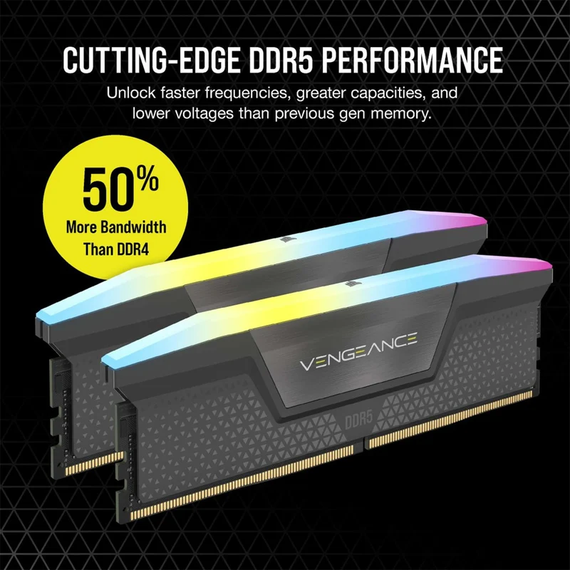 Corsair Vengeance RGB 64GB (2x32GB) DDR5 DRAM 6000MT/s CL30 AMD EXPO & Intel XMP Memory Kit (Cool Grey) (CMH64GX5M2B6000Z30)