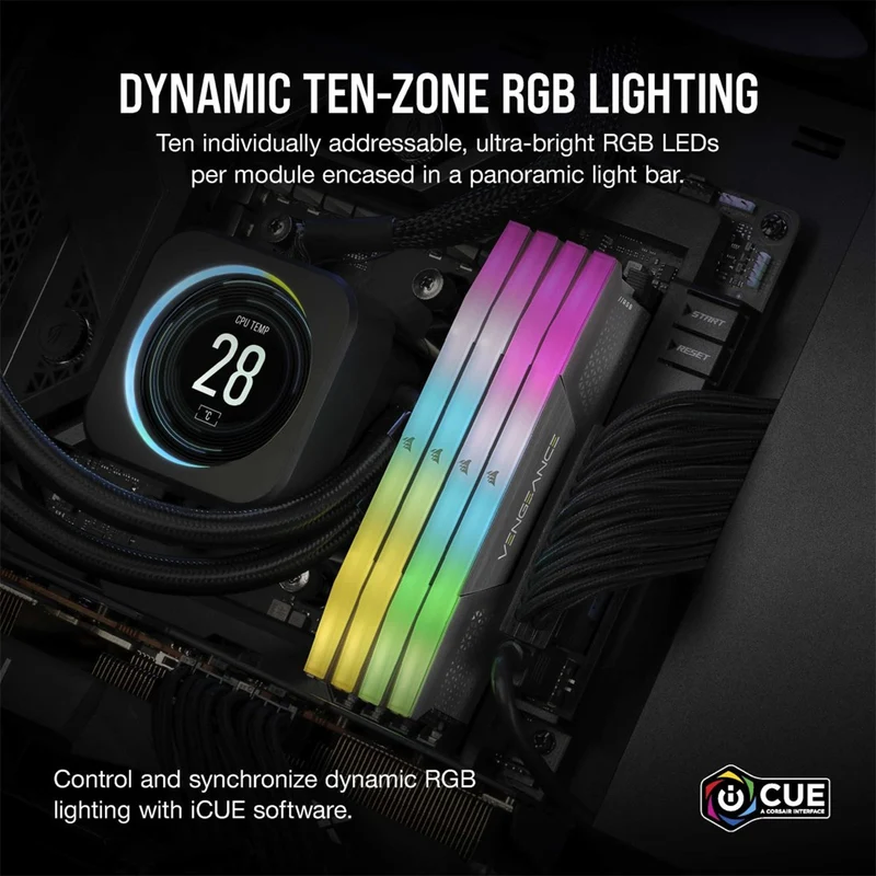 Corsair Vengeance RGB 64GB (2x32GB) DDR5 DRAM 6000MT/s CL30 AMD EXPO & Intel XMP Memory Kit (Cool Grey) (CMH64GX5M2B6000Z30)