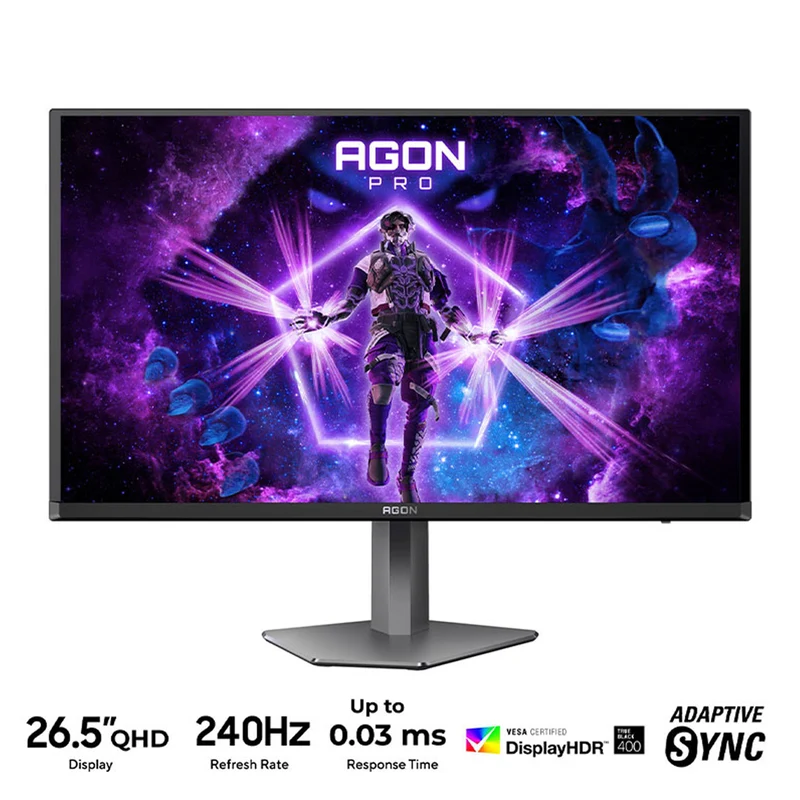 AOC Agon Pro AG276QZD2 26.5" QHD (2560x1440) 240Hz 0.03ms QD OLED Adaptive Sync Gaming Monitor (Black & Grey)