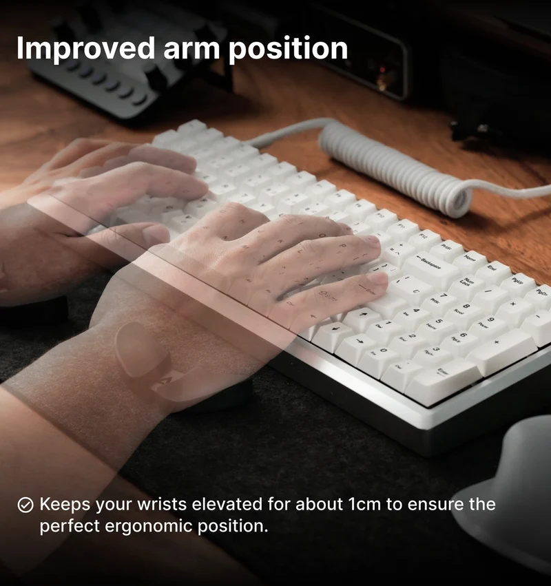Deltahub Carpio 2.0 Ergonomic Wrist Rest Set Left & Right (Small, Large) (Black, Grey)