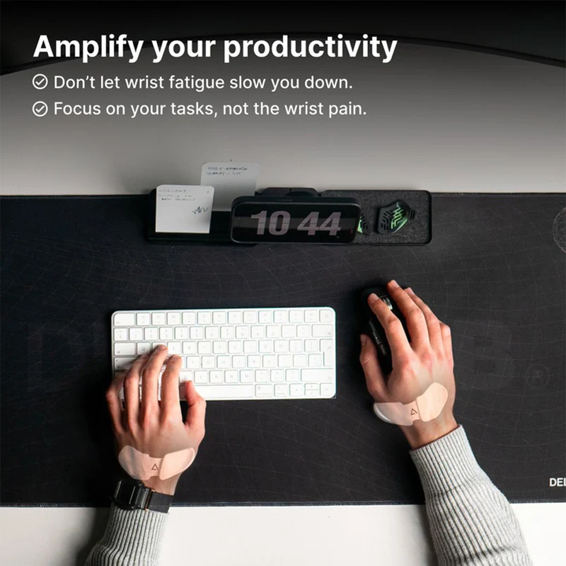 Deltahub Carpio 2.0 Ergonomic Wrist Rest Set Left & Right (Small, Large) (Black, Grey)