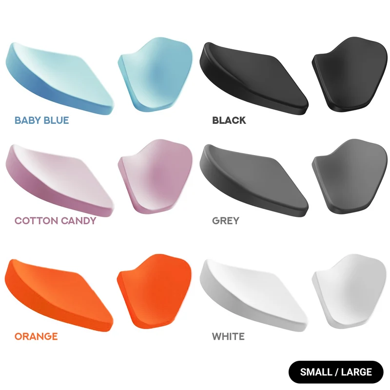 Deltahub Carpio 2.0 Replaceable Silicone Pads For Right-Handed (Small, Large) (Baby Blue, Black, Cotton Candy, Grey, Orange, White)