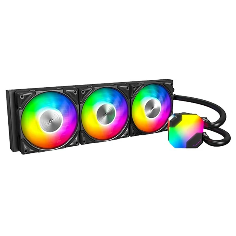 Montech HyperFlow ARGB 360 AIO CPU Liquid Cooler (Black, White)
