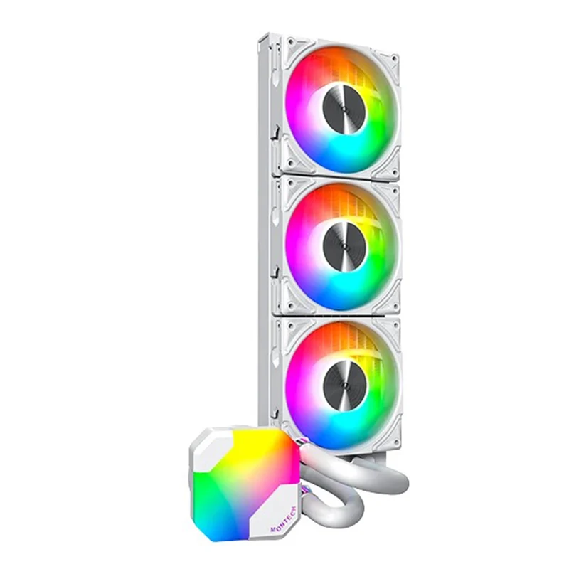 Montech HyperFlow ARGB 360 AIO CPU Liquid Cooler (Black, White)