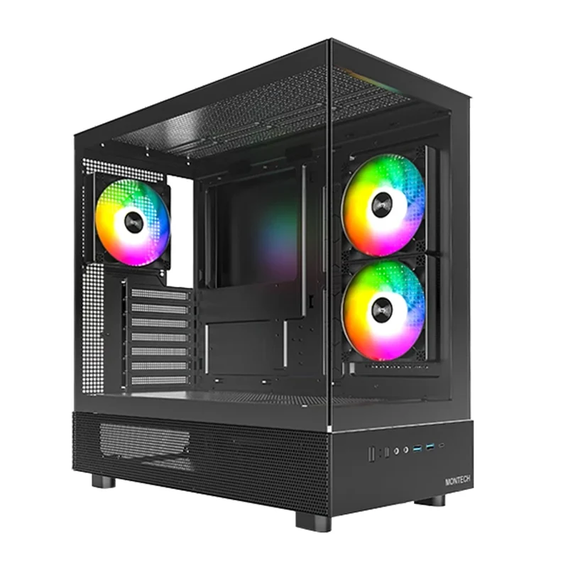 Montech XR Mid Tower ATX PC Case (Black, White)