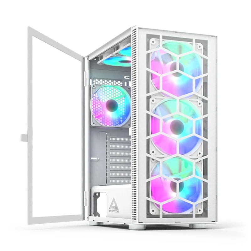 Montech X3 Glass Mid Tower PC Case (Black, White)