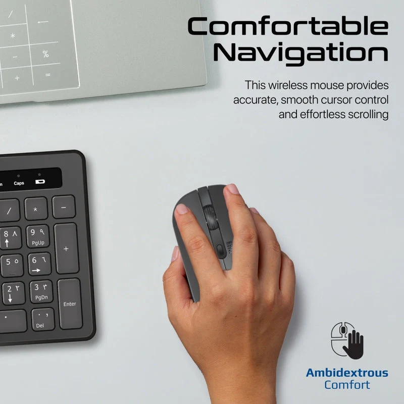 Promate ProCombo-13 Sleek Profile Full-Size Wireless Keyboard & Mouse (Black)