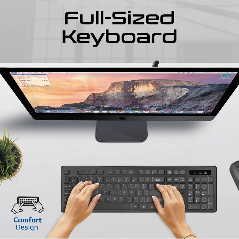 Promate ProCombo-13 Sleek Profile Full-Size Wireless Keyboard & Mouse (Black)