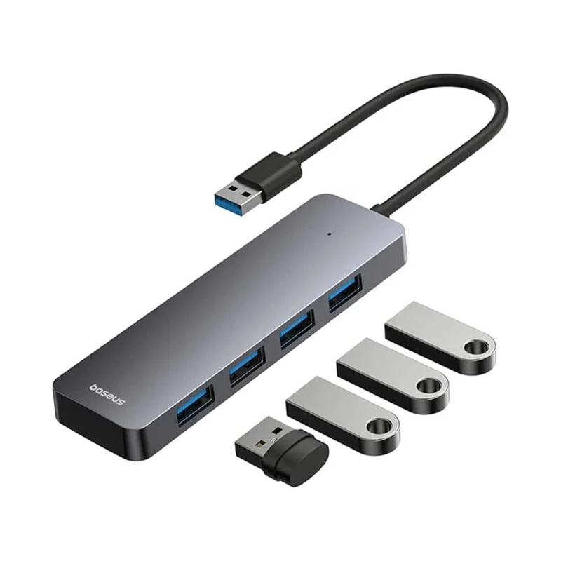 Baseus UltraJoy Series 4-Port Hub Lite USB-A to 4xUSB 3.0 (Space Grey) (B0005280B811-00)