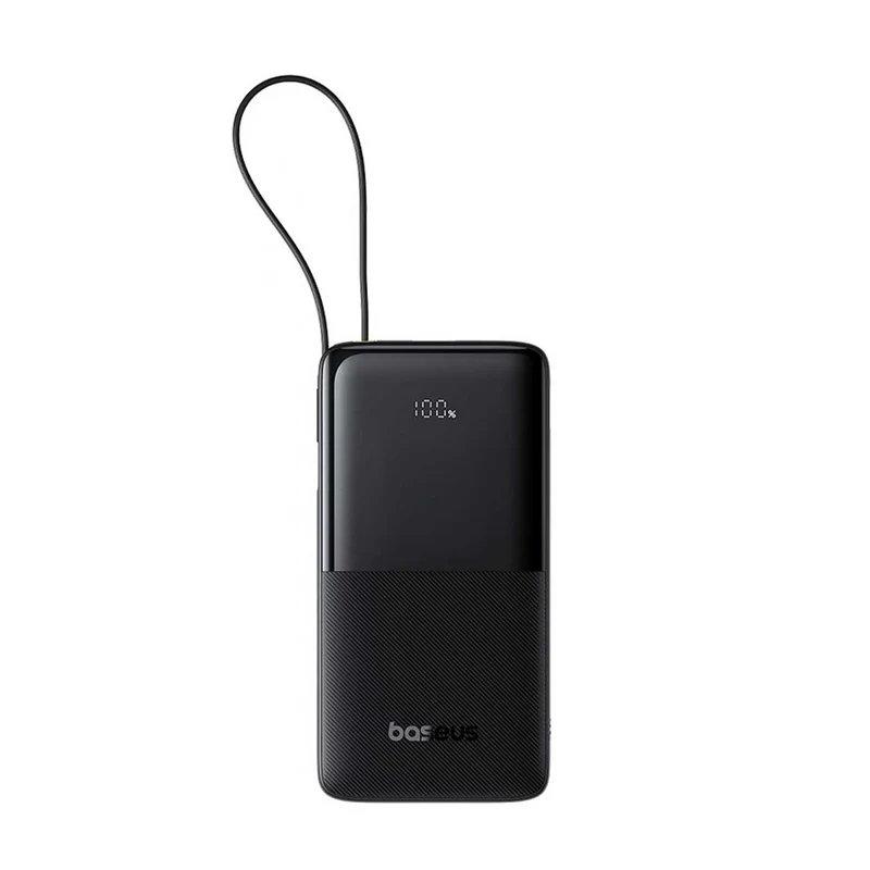 Baseus Bipow 2 Power Bank 10000mAh 20W with USB-C Cable (Cluster Black, Moon White)
