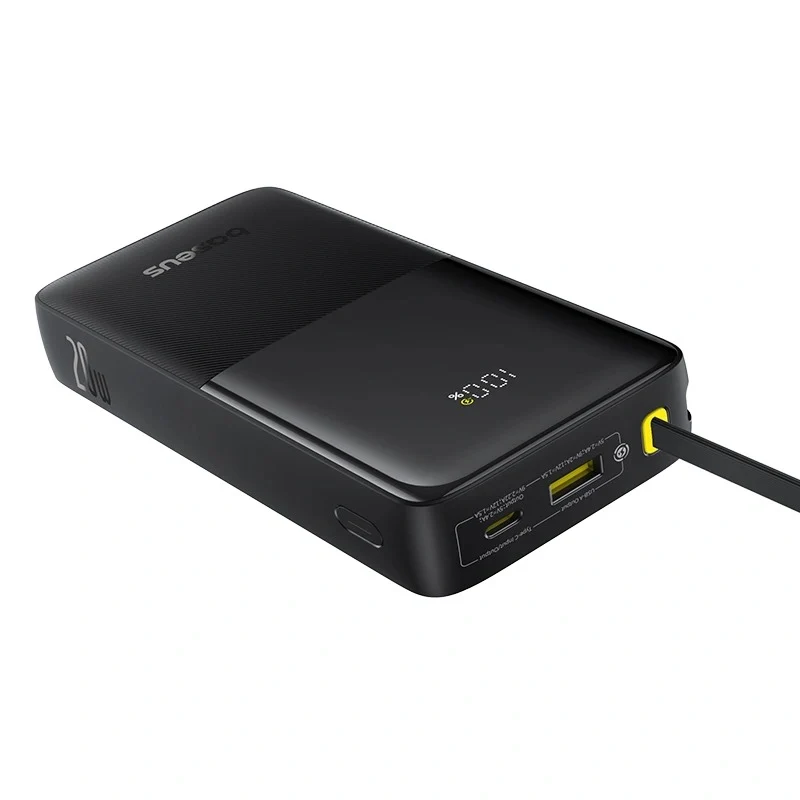 Baseus Bipow 2 Power Bank 10000mAh 20W with USB-C Cable (Cluster Black, Moon White)