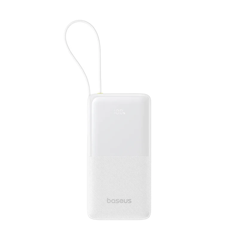 Baseus Bipow 2 Power Bank 10000mAh 20W with USB-C Cable (Cluster Black, Moon White)
