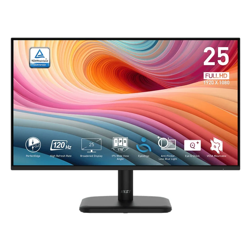 MSI Pro MP251L E2 24.5" FHD (1920x1080) 120Hz 1ms (MPRT) / 4ms (GTG) IPS Adaptive-Sync Business Productivity Monitor