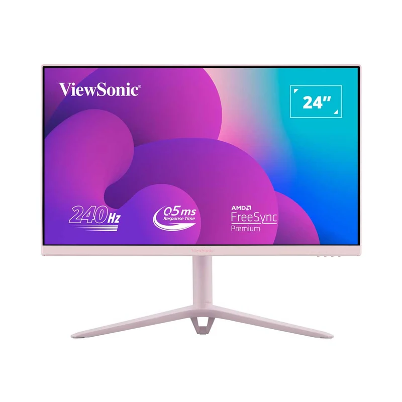 ViewSonic VX2428AJ-PK 24" FHD (1920x1080) 240Hz 0.5ms Fast IPS Gaming Monitor (Pastel Pink)
