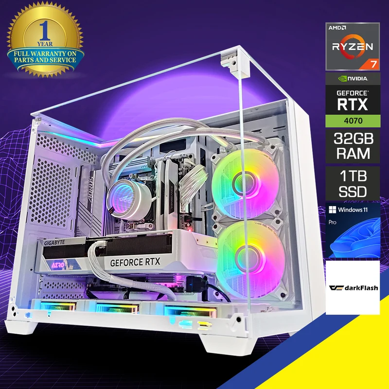 Sophos TH285M White Desktop Gaming PC | AMD Ryzen 7 7700X | 32GB RAM | 1TB SSD | RTX 4070 OC | Windows 11 Pro