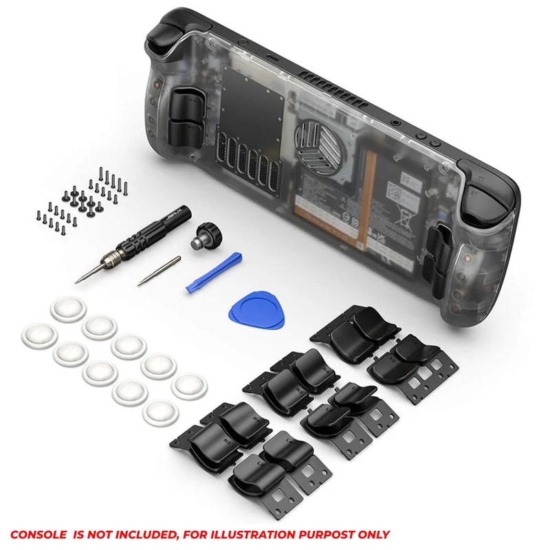 JSAUX Transparent Back Plate for Steam Deck/ Steam Deck OLED (Clear Black, Clear Purple) (PC0106D)