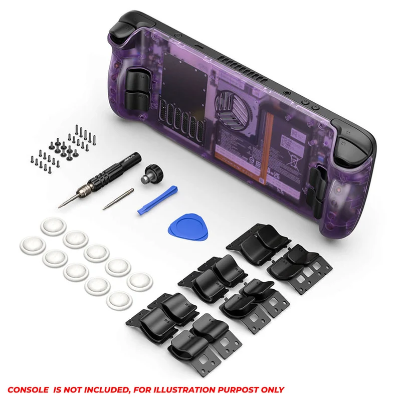 JSAUX Transparent Back Plate for Steam Deck/ Steam Deck OLED (Clear Black, Clear Purple) (PC0106D)