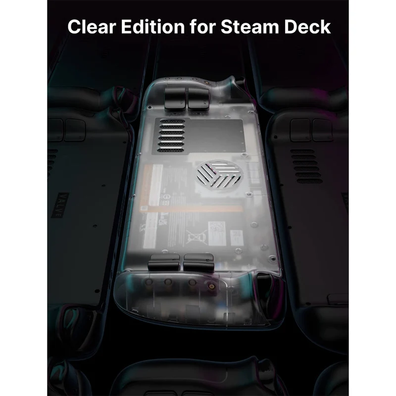 JSAUX Transparent Back Plate for Steam Deck/ Steam Deck OLED (Clear Black, Clear Purple) (PC0106D)