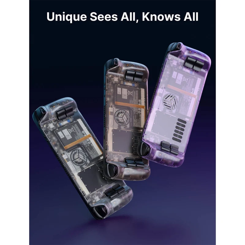 JSAUX Transparent Back Plate for Steam Deck/ Steam Deck OLED (Clear Black, Clear Purple) (PC0106D)