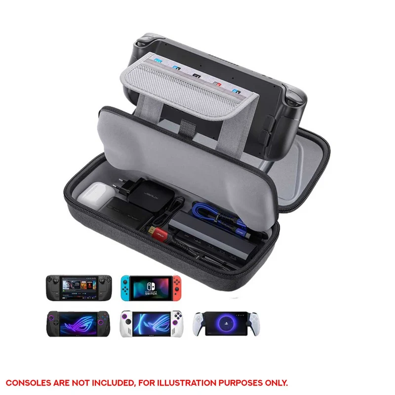 JSAUX Protective Carrying Case for Steam Deck/ Steam Deck OLED/ ROG Ally/ ROG Ally X/ Playstation Portal (Grey) (BG0106X)