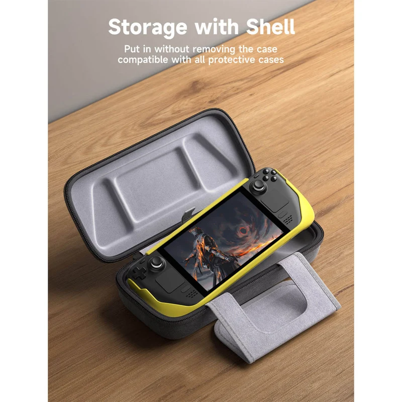 JSAUX Protective Carrying Case for Steam Deck/ Steam Deck OLED/ ROG Ally/ ROG Ally X/ Playstation Portal (Grey) (BG0106X)