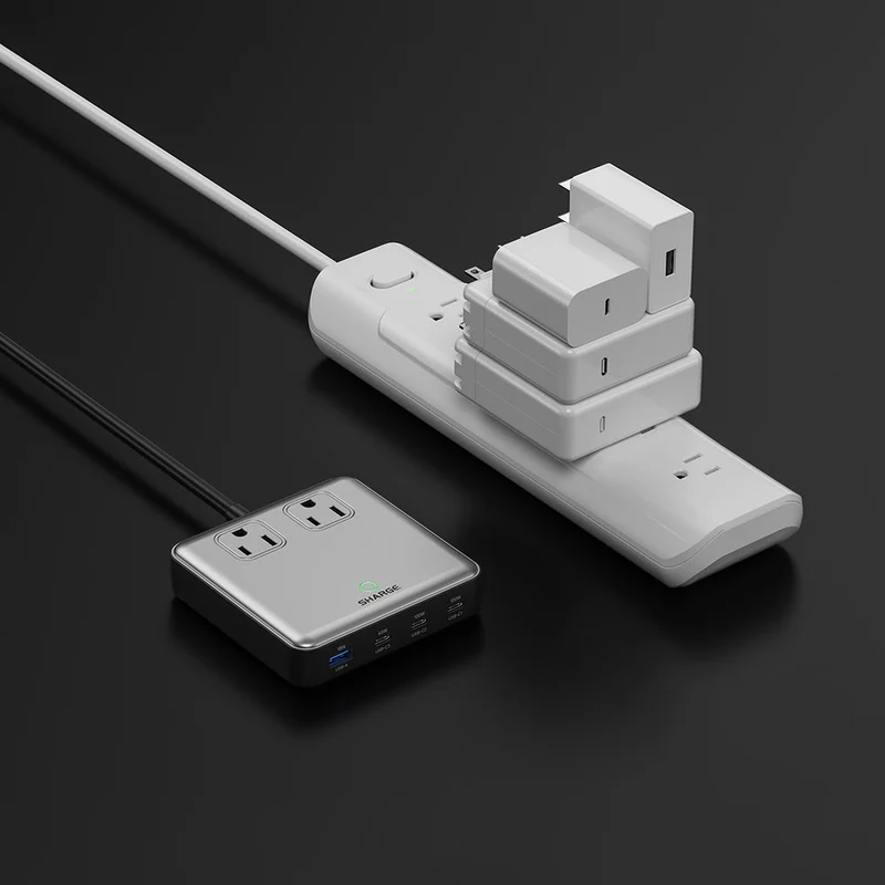 Sharge 100W 6-Port Charging Station 3xUSB-C + USB-A + 2xAC Outlet (P1710B)