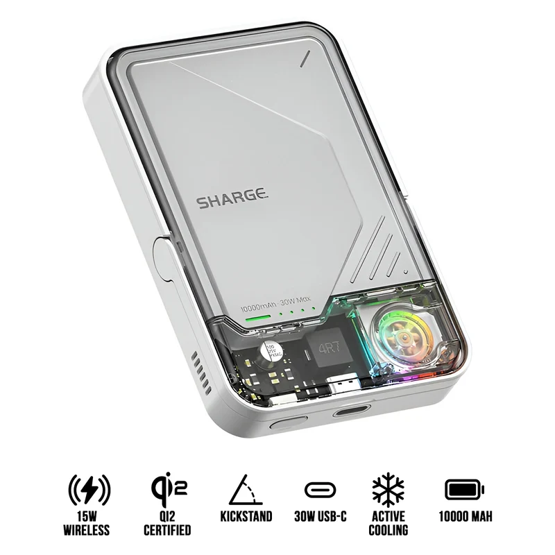 Sharge ICEMAG 2 Power Bank Wireless Charging 10000mAh 30W with Active Cooling (M2)