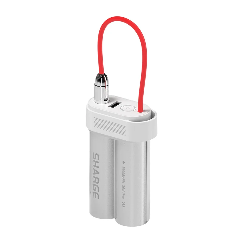 Sharge Pouch Mini Power Bank 10000mAh 30W with Built-in USB-C Cable (Grey) (P2)