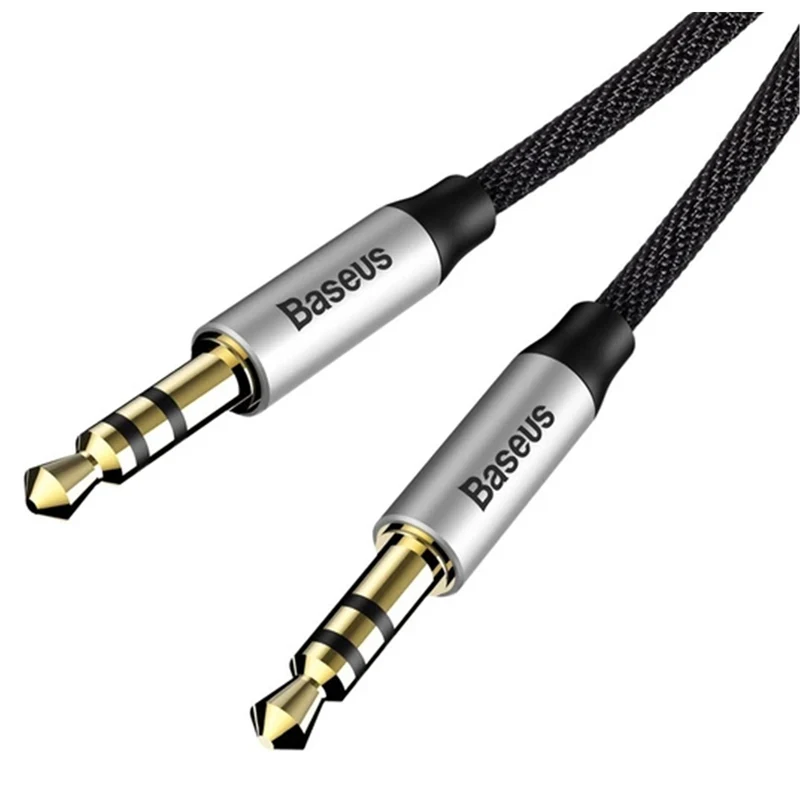 Baseus Yiven M30 Audio Cable Male to Male 3.5mm Aux Cable 1.5m (Black) (CAM30-CS1)