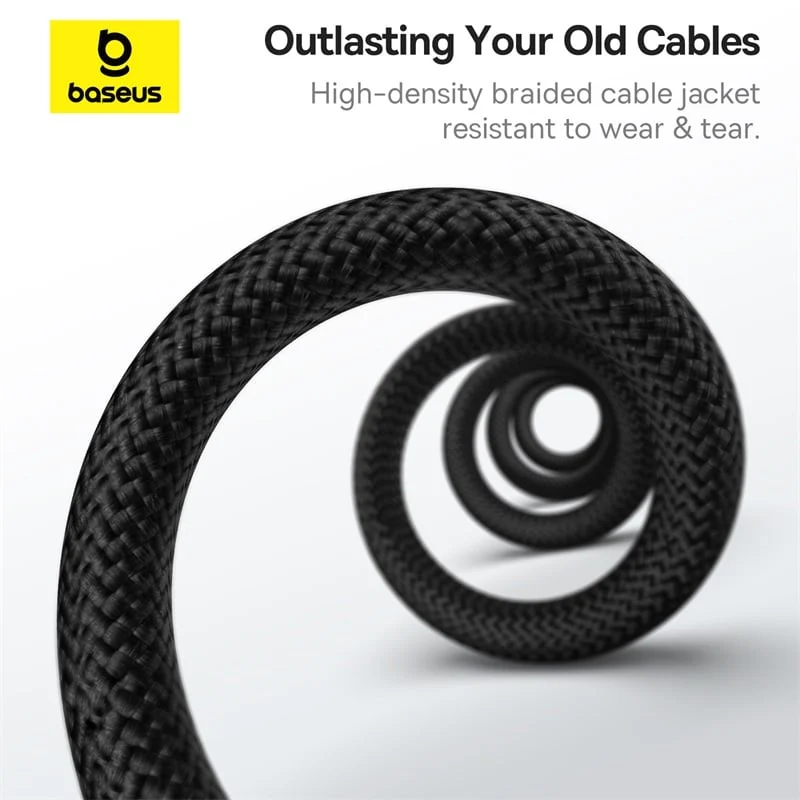 Baseus Tungsten Gold Magnetic Charging Cable USB-A to USB-C 100W 1m (Cluster Black) (P10319805111-02)