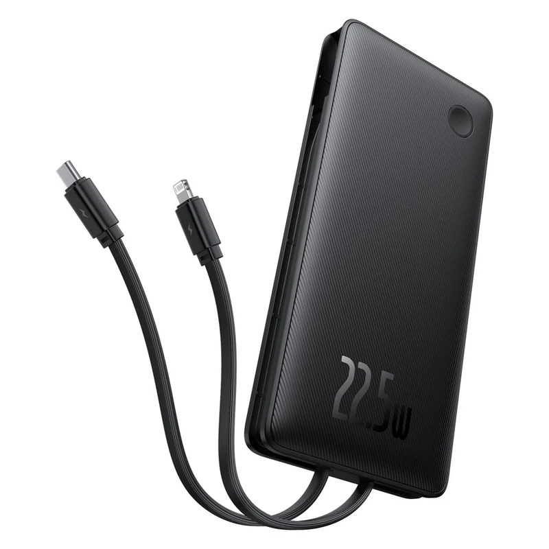 Baseus Airflow Lite Power Bank 10000mAh 22.5W Built-In Dual Cable (Cosmic Black) (P10067501123-00)