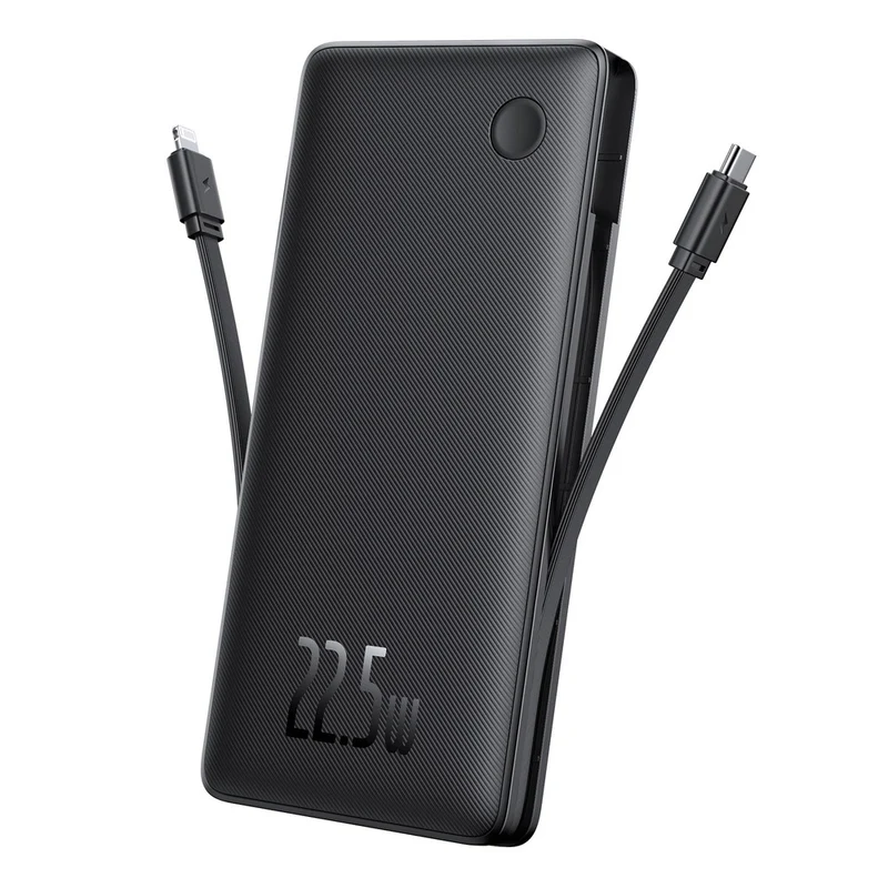 Baseus Airflow Lite Power Bank 10000mAh 22.5W Built-In Dual Cable (Cosmic Black) (P10067501123-00)